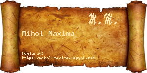 Mihol Maxima névjegykártya